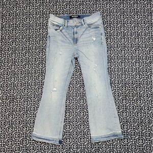 Express Cropped Bell Flare High Rise Jeans